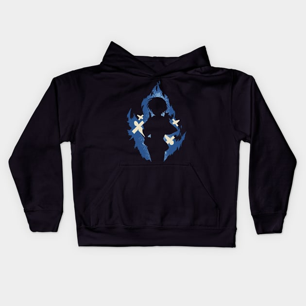 Seika Lamprogue Fire Aura with His Shikigami from The Reincarnation of the Strongest Exorcist in Another World or Saikyou Onmyouji no Isekai Tenseiki in Cool Simple Silhouette (Transparent) Kids Hoodie by Animangapoi